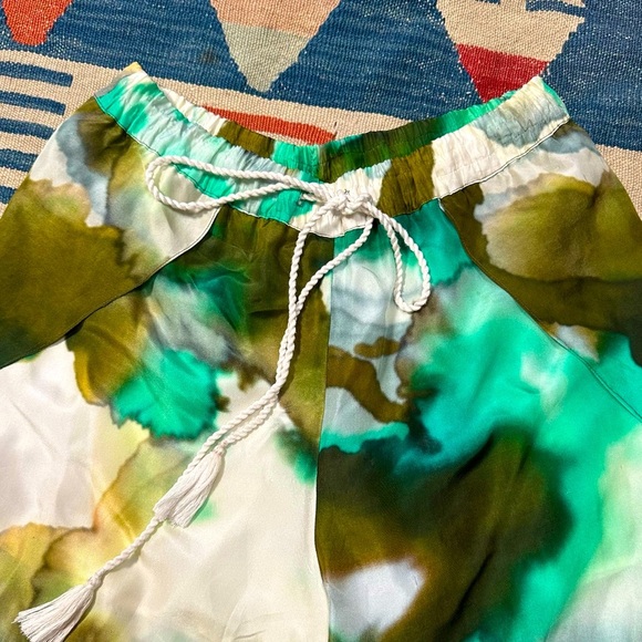 ANTHROPOLOGIE ~TryB Arbor Silk Open Sided Pants - beach cover up culottes - Picture 4 of 8